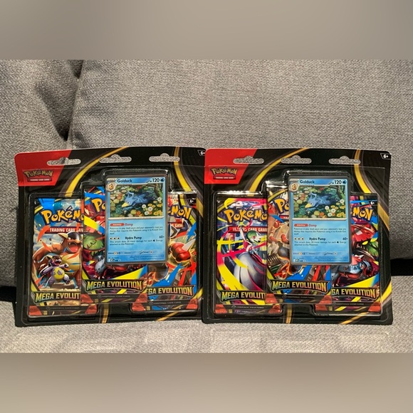 LOT OF 2 Pokémon TCG Mega Evolution 3-Pack Blister – Golduck Promo Sealed Cards - Picture 3 of 4